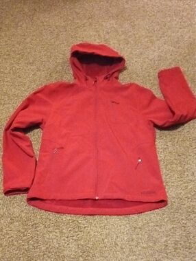 NWOT Double Diamond Supply Co. Red Hooded Jean-Style Jacket